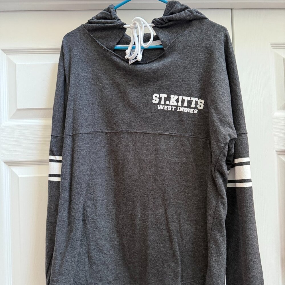 Women's Gray Pullover Hoodie St. Kitts West Indies Size SMALL